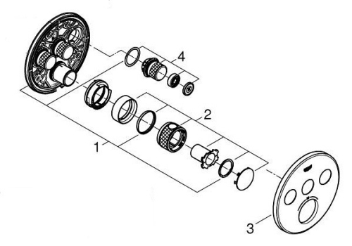 48362000 Монтажная рамка + 49035000 Панель д/29121000 Grohtherm SmartControl GROHE