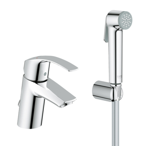 Смеситель для раковины с гигиеническим душем Grohe Eurosmart 23124002 хром