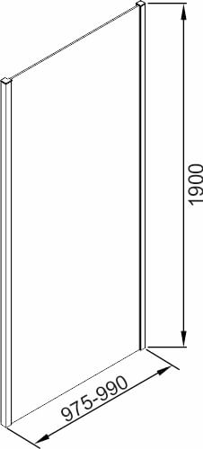 Боковая стенка для AVS Квант 100 профиль хром, стекло прозрачное