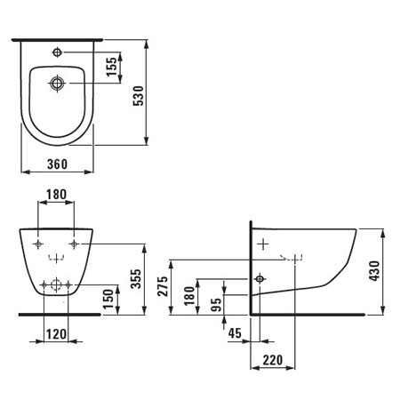 Биде Pro New Laufen 8.3095.2.000.302.1 Биде Pro New Laufen 8.3095.2.000.302.1