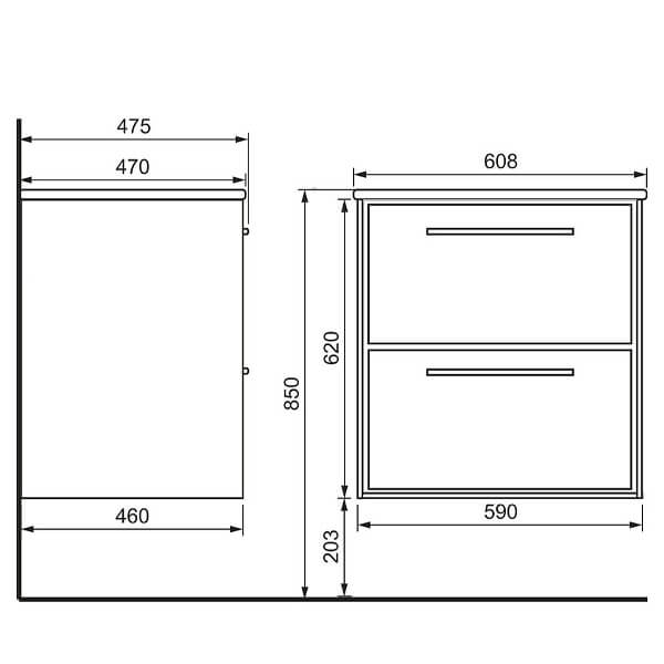 Тумба с раковиной 60 подвесная Frame RAVAL Fra.01.60/P/DT+QDR60SLWB01 Тумба с раковиной 60 подвесная Frame RAVAL Fra.01.60/P/DT+QDR60SLWB01