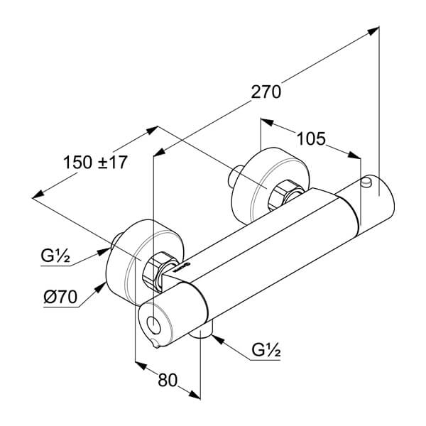 Термостат для душа Kludi Basic 350020538 хром