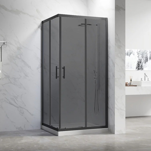 Душевой уголок Veconi Rovigo RV-27B 100х90 профиль черный матовый, стекло тонированное Душевой уголок Veconi Rovigo RV-27B 100х90 профиль черный матовый, стекло тонированное