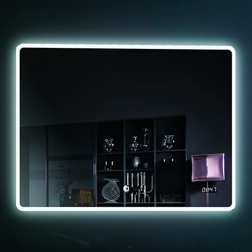 Зеркало 800х600 Led антизапотевание часы Esbano ES-2073RDS