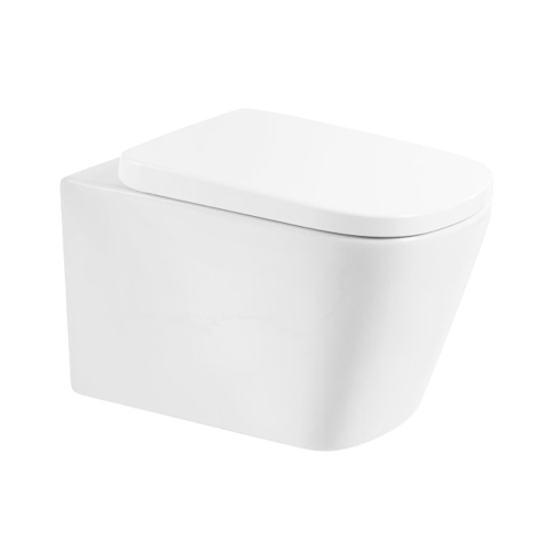 Унитаз подвесной BelBagno Albano BB120CHR+BB120SC безободковый, белый Унитаз подвесной BelBagno Albano BB120CHR+BB120SC безободковый, белый