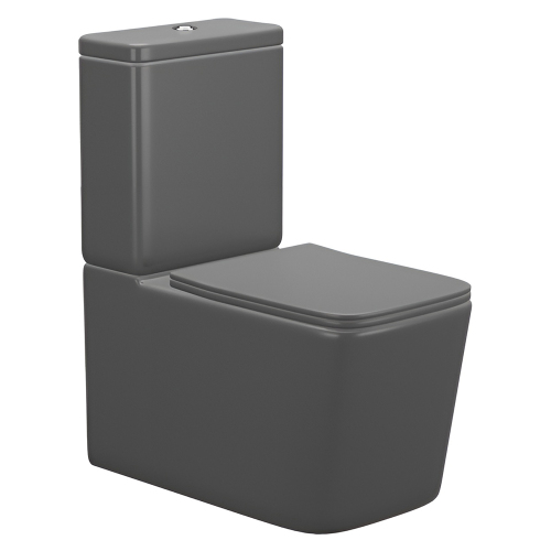 Унитаз-компакт AVS Атом безободковый, темно-серый матовый Унитаз-компакт AVS Атом безободковый, темно-серый матовый