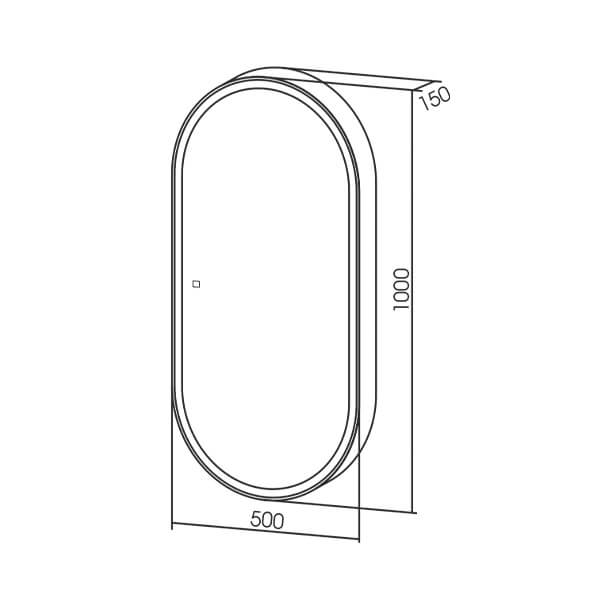 Зеркальный шкаф 500x1000 AVS-SH/W/5001000/LED/S/Р