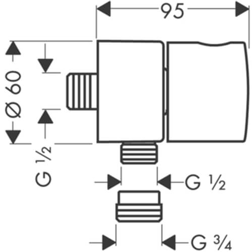 Шланговое подключение Uno 2 AXOR 38882000 Шланговое подключение Uno 2 AXOR 38882000
