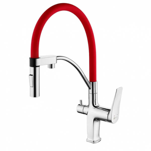 Смеситель для кухни Lemark Comfort LM3074C-Red хром
