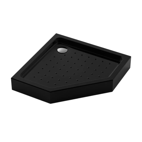 Поддон для душа Veconi Tezeo 90x90 черный, пятиугольный, акрил, с сифоном Поддон для душа Veconi Tezeo 90x90 черный, пятиугольный, акрил, с сифоном