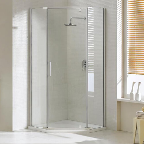 Душевой уголок AVS Трапеция 100х100 профиль хром, стекло прозрачное