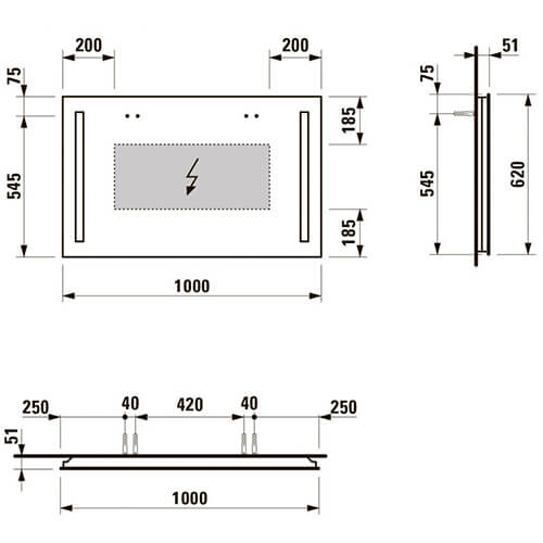 Зеркало 1000х620 Palace Laufen 4.4725.6.996.144.1