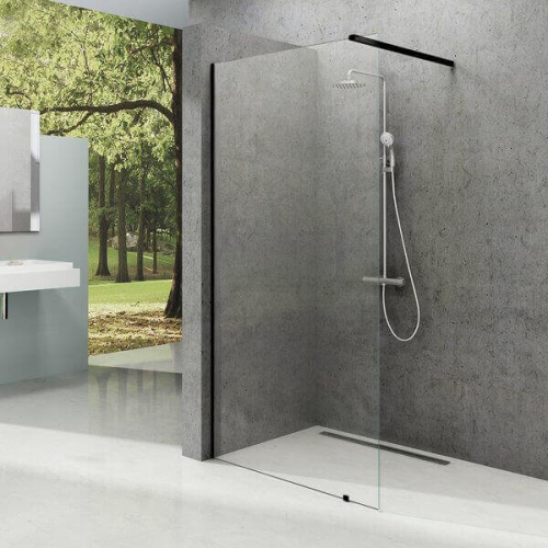 GW9WG0300Z1+GWD010003019 Душ ограждение ST Walk-In Wall 1200 x 2000 черный + транспарент+кронш RAVAK GW9WG0300Z1+GWD010003019 Душ ограждение ST Walk-In Wall 1200 x 2000 черный + транспарент+кронш RAVAK