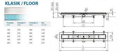 Водоотводящий желоб 750 мм D40 KLASIK CH750KN2
