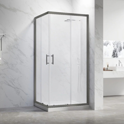 Душевой уголок Veconi Rovigo RV-27GM 100х90 профиль оружейная сталь, стекло прозрачное Душевой уголок Veconi Rovigo RV-27GM 100х90 профиль оружейная сталь, стекло прозрачное