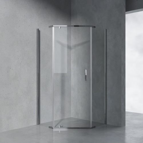 Душевой уголок AVS Трапеция 100х100 профиль хром, стекло прозрачное