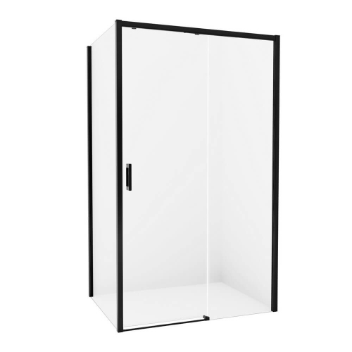 Душевой уголок New Trendy Prime Black 120х100 R профиль черный матовый, стекло прозрачное Душевой уголок New Trendy Prime Black 120х100 R профиль черный матовый, стекло прозрачное