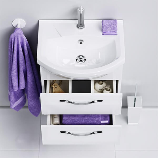 Тумба с раковиной 50 подвесная Аллегро Aqwella Agr.01.05/2 Тумба с раковиной 50 подвесная Аллегро Aqwella Agr.01.05/2