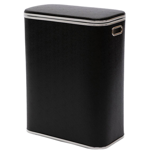 Корзина для белья Geralis KHBH-B 45x25x60 черная, кант хром