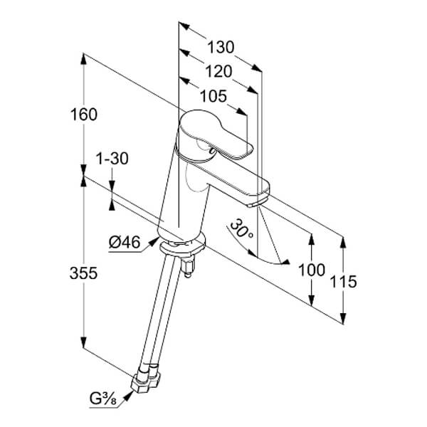 Смеситель для раковины Kludi Pure&Easy 372929165 белый