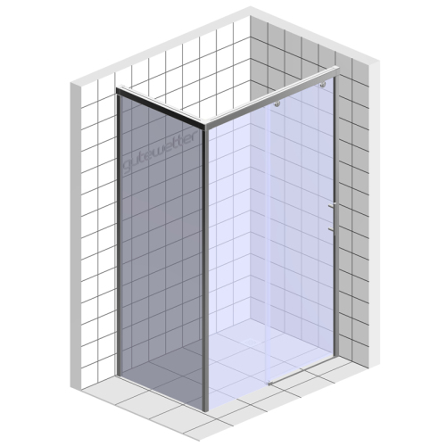 SLIDE RECTAN GK-863B Душ уголол раздв дверь лев 1600*1000 ЗОЛОТО прозрачное стекло GW