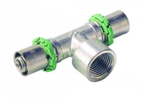 Пресс тройник с внутренней резьбой 16-1/2-16 СОМАР 7130G Пресс тройник с внутренней резьбой 16-1/2-16 СОМАР 7130G