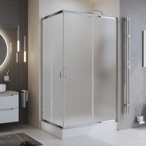 Душевой уголок BelBagno Uno UNO-195-AH-2-100/80-P-Cr 100х80 профиль хром, стекло рифленое