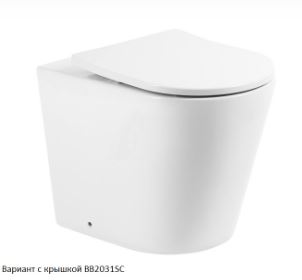 Унитаз приставной BelBagno Flay-r BB1003CBR+BB2031SC безободковый, белый