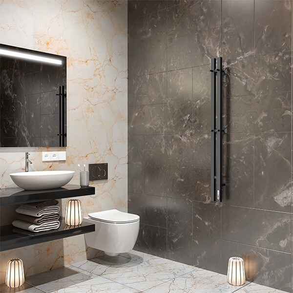 Полотенцесушитель электрический Larusso Прайм Дуэт П3 8x120 черный матовый Полотенцесушитель электрический Larusso Прайм Дуэт П3 8x120 черный матовый