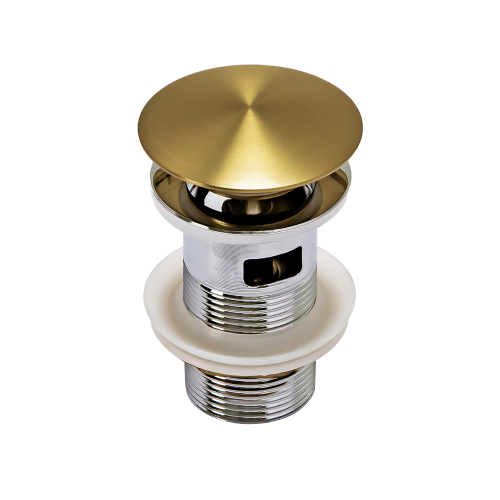 Донный клапан AVS Slimmer с переливом, брашированное золото