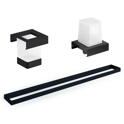 Комплект аксессуаров на рейлинге со стаканом и дозатором черный INDISSIMA INDA Комплект аксессуаров на рейлинге со стаканом и дозатором черный INDISSIMA INDA