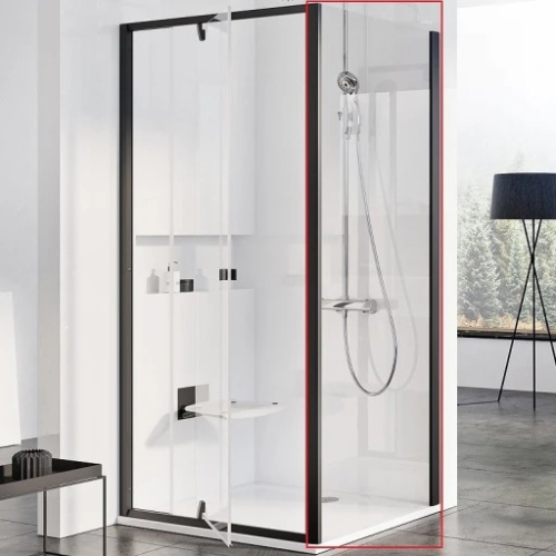 Душевой угол 03GG0300Z1 Дверь PDOP-2 120+90G70300Z1 Неподвижная стенка PPS 900 черный транспарент RAVAK