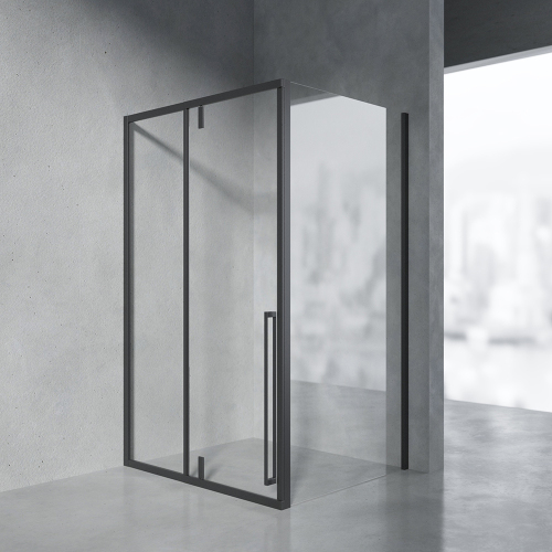 Душевой уголок AVS Акцент 120x100 L, профиль черный матовый, стекло прозрачное Душевой уголок AVS Акцент 120x100 L, профиль черный матовый, стекло прозрачное