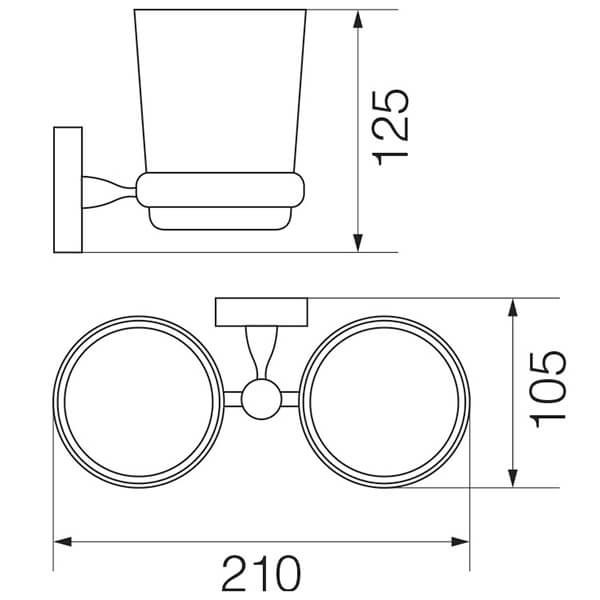 Стакан двойной Bonjour Veragio VR.BNR-7842.BR