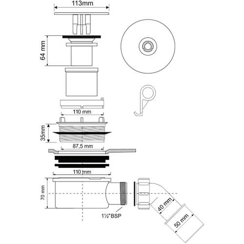 Сифон 70 McALPINE MRS8MECP