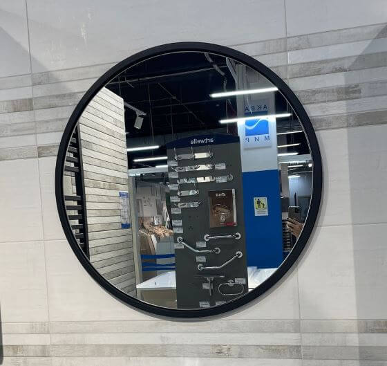 Зеркало AVS Мид 77 см рама пластик, черное