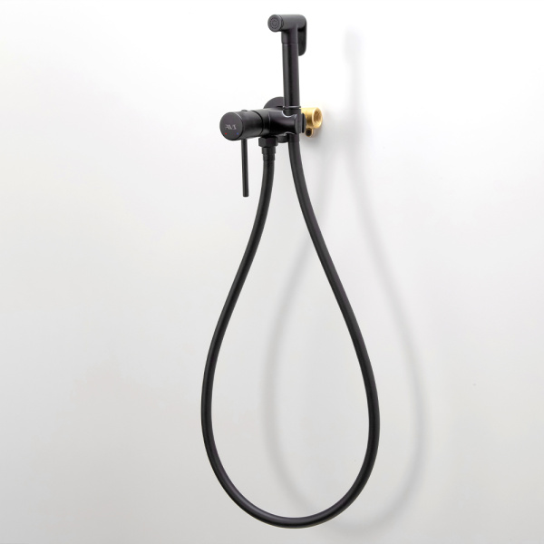 Гигиенический душ со смесителем AVS Slimmer черный матовый