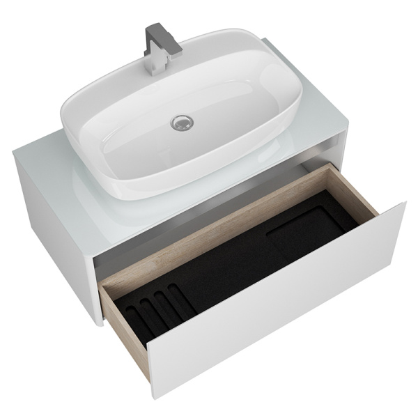 Тумба 900 1ящ + Пенал Белый мат Hanna DIBORG