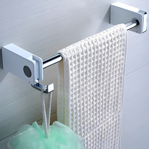 Полотенцедержатель AVS 30 см, хром/белый, двойной