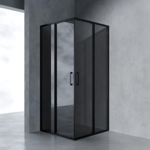 Душевой уголок AVS Куб Лайт 90x90 профиль черный матовый, стекло черное