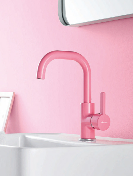 Смеситель для раковины Accoona A9687J розовый