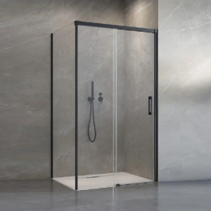 Душевой уголок Radaway Idea 10115120-54-01R + 10117070-01-01 120х70 профиль черный, прозрачное стекло