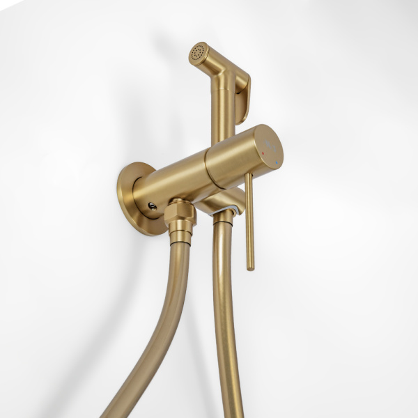 Гигиенический душ со смесителем AVS Slimmer брашированное золото
