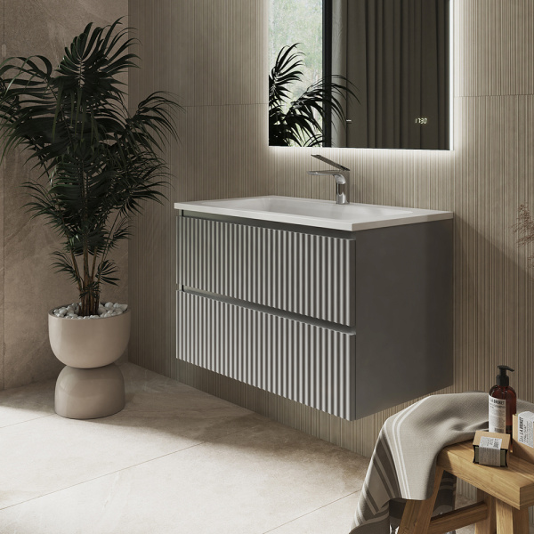 Тумба с раковиной RAVAL Coste 80 светло-серая Тумба с раковиной RAVAL Coste 80 светло-серая