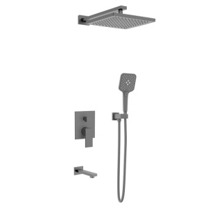 Душевой комплект AVS Cube 4в1 оружейная сталь