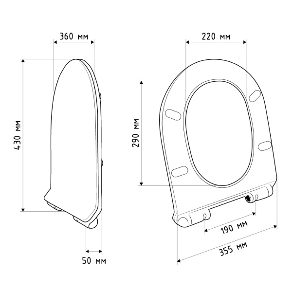 Крышка-сиденье AVS HU2111 с микролифтом быстросъемное