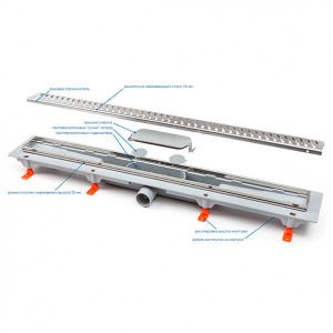 Водоотводящий желоб 850 Medium MCH с сеточками CH 850 MN сет Водоотводящий желоб 850 Medium MCH с сеточками CH 850 MN сет