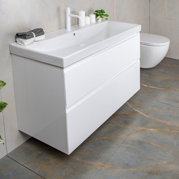 Тумба с раковиной AVS Гармония 100 белая (раковина 02 белая глянцевая) Тумба с раковиной AVS Гармония 100 белая (раковина 02 белая глянцевая)