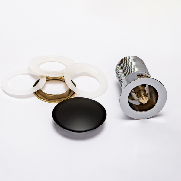 Донный клапан AVS Slimmer с переливом, черный матовый