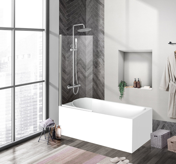 Шторка на ванну BelBagno Uno UNO-V-1-80/150-C-Cr 80 профиль хром, прозрачное стекло